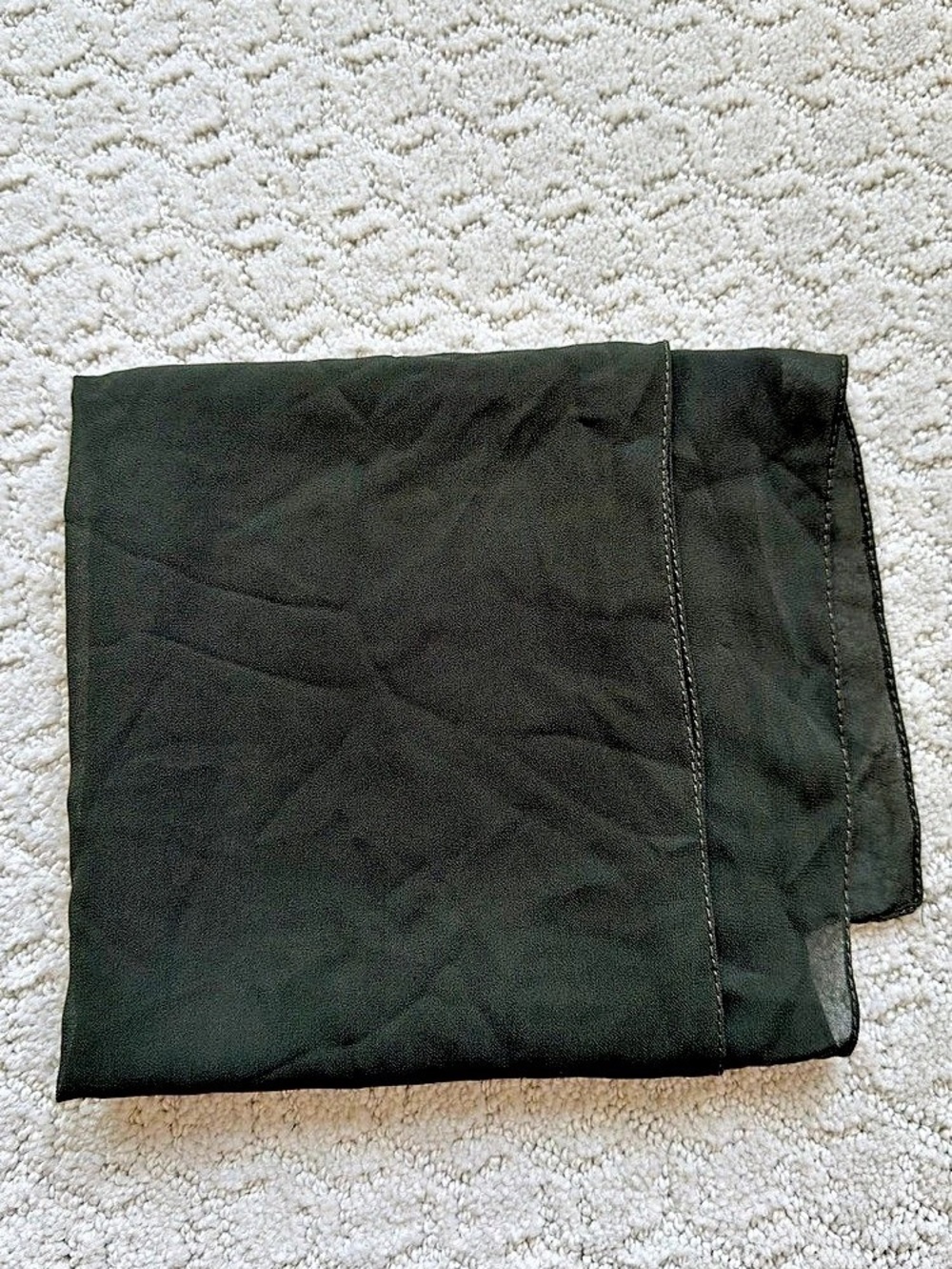 Dark green hijab, material is chiffon